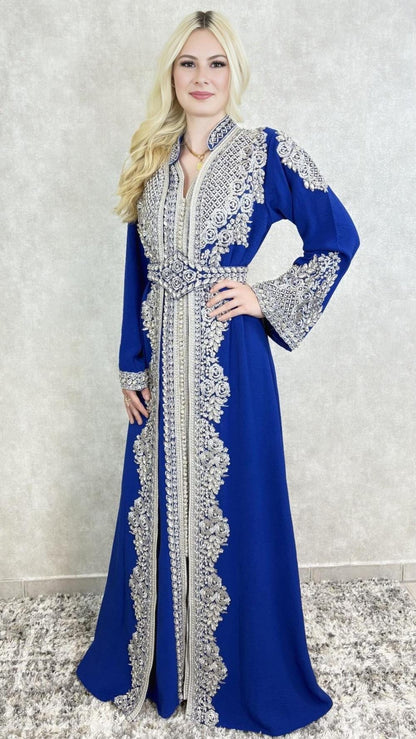 Königsblau Kaftan für Frauen – Marokkanisches Abendkleid, Blau Boho Kaftan – Festliches Kleid für Henna & Hochzeit,  Königsblaue Takschita (etsy image id: 7317776447)