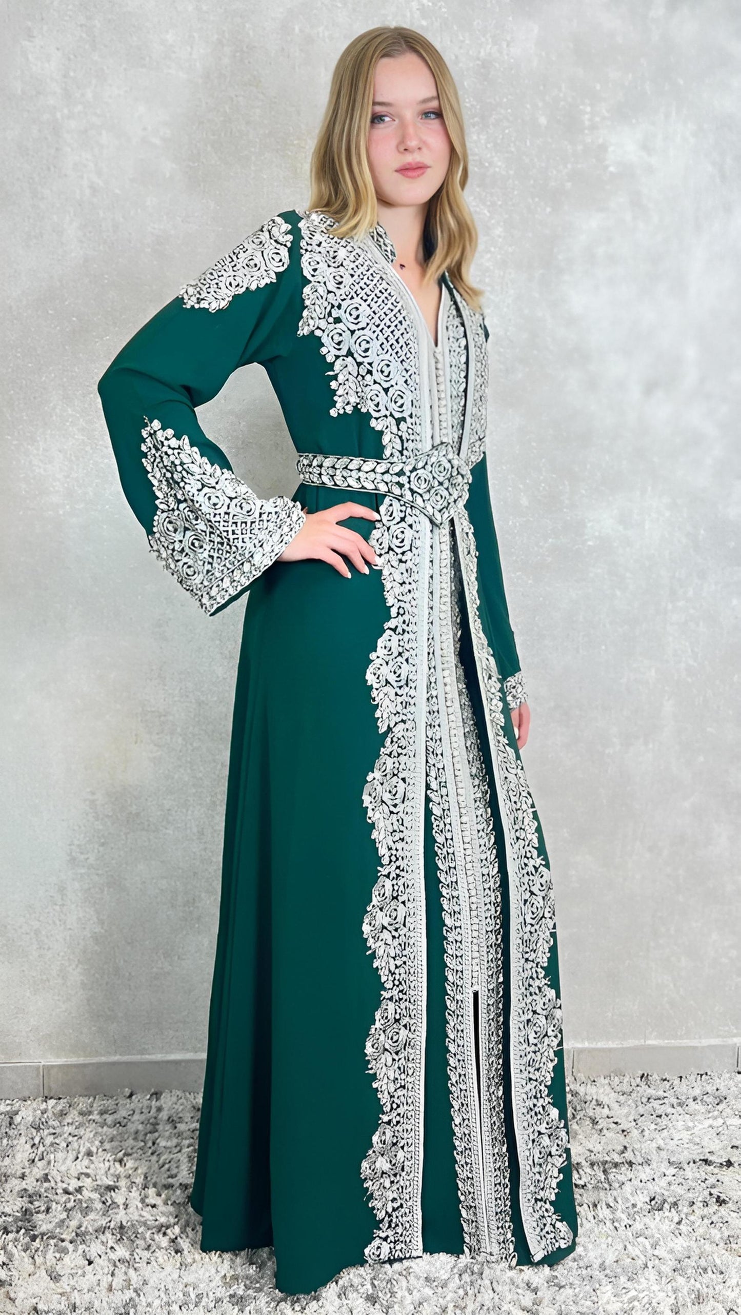 Takeshita | Henna Kleid | Kaftan Frauen | Kaftan Dunkelgrün | Hochzeit | marokkanische kaftan | Ukrainisches besticktes kleid __etsy:7397261946
