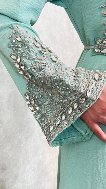 Mintgrün Kaftan | Frauen Kaftan |(L)| abaya | Arabisches Kleid | marokkanische kaftan | Dubai Kaftan | Takeshita | Henna Kleid | Karakou __etsy:7397636638