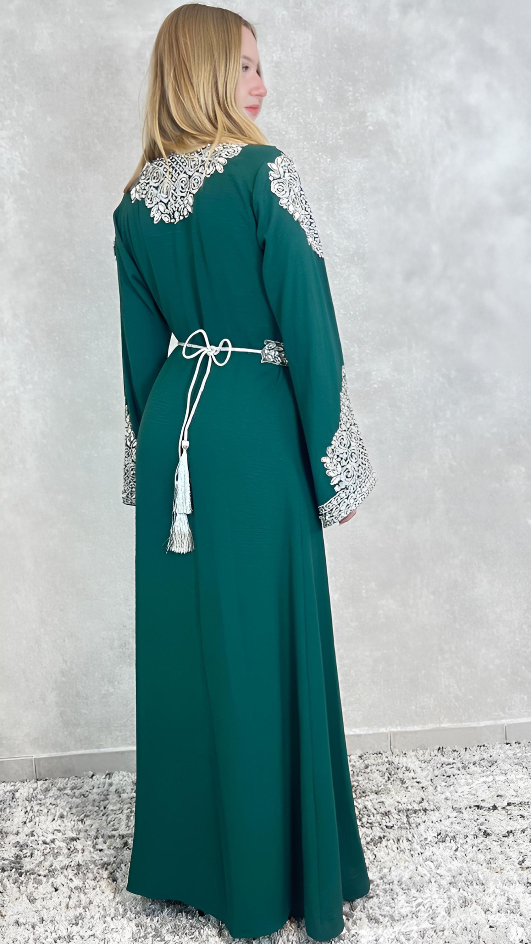 Takeshita | Henna Kleid | Kaftan Frauen | Kaftan Dunkelgrün | Hochzeit | marokkanische kaftan | Ukrainisches besticktes kleid __etsy:7445173787