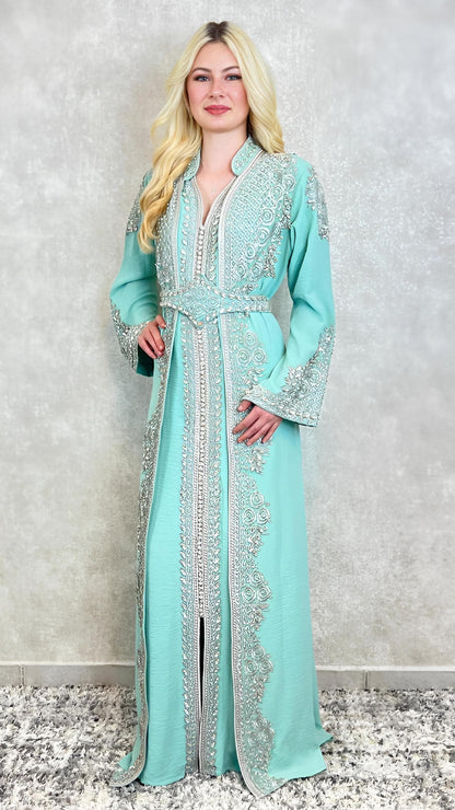 Mintgrün Kaftan | Frauen Kaftan |(L)| abaya | Arabisches Kleid | marokkanische kaftan | Dubai Kaftan | Takeshita | Henna Kleid | Karakou __etsy:7445550691