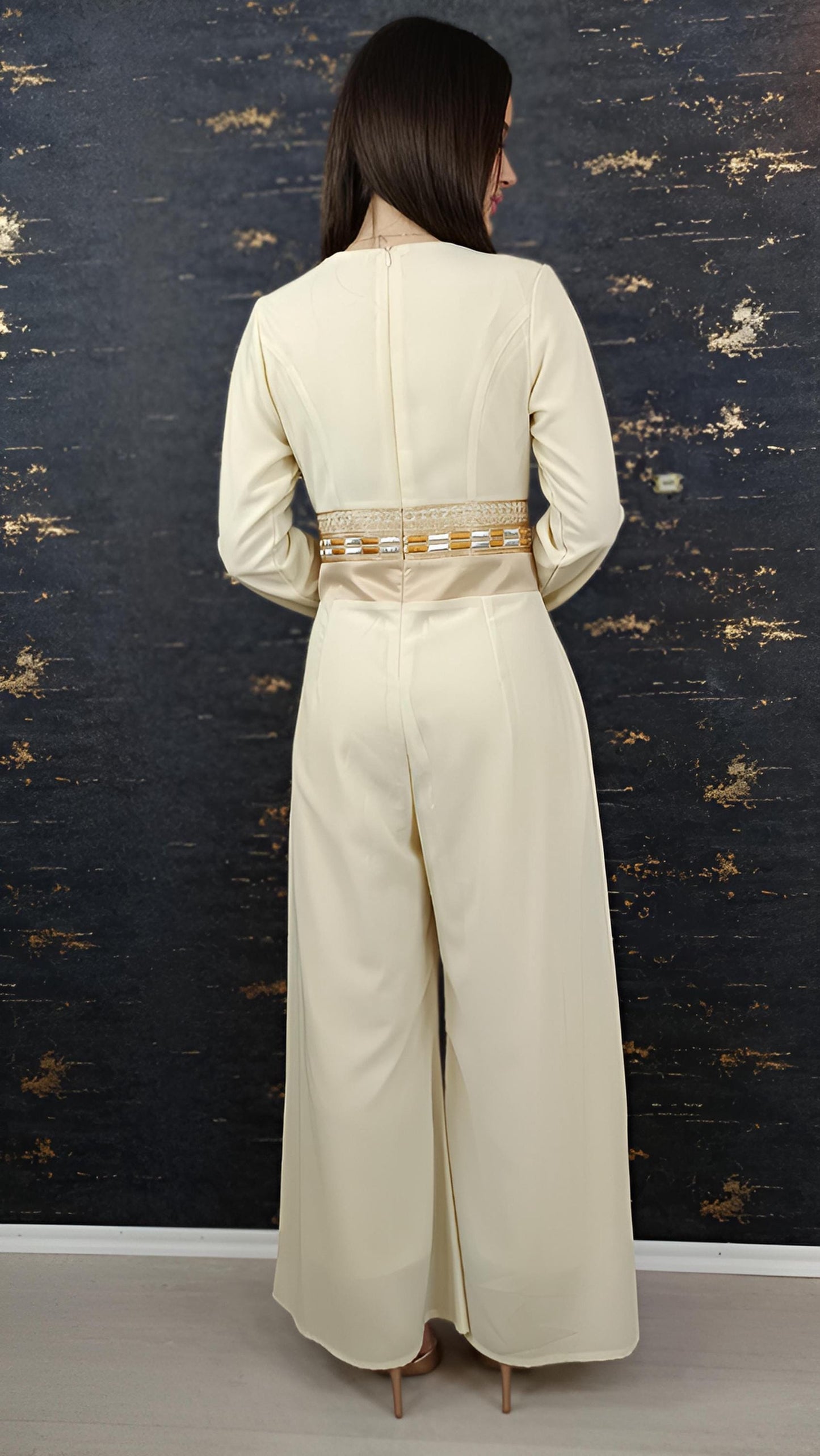 Luxus Overall Dubai, Creme, Hochzeit, Hosenanzug, Jumpsuit, Kaftan, Hennakleid, Kaftan Dress, Kaftan Frauen, Abendkleid, Abschlusskleid __etsy:7683889596