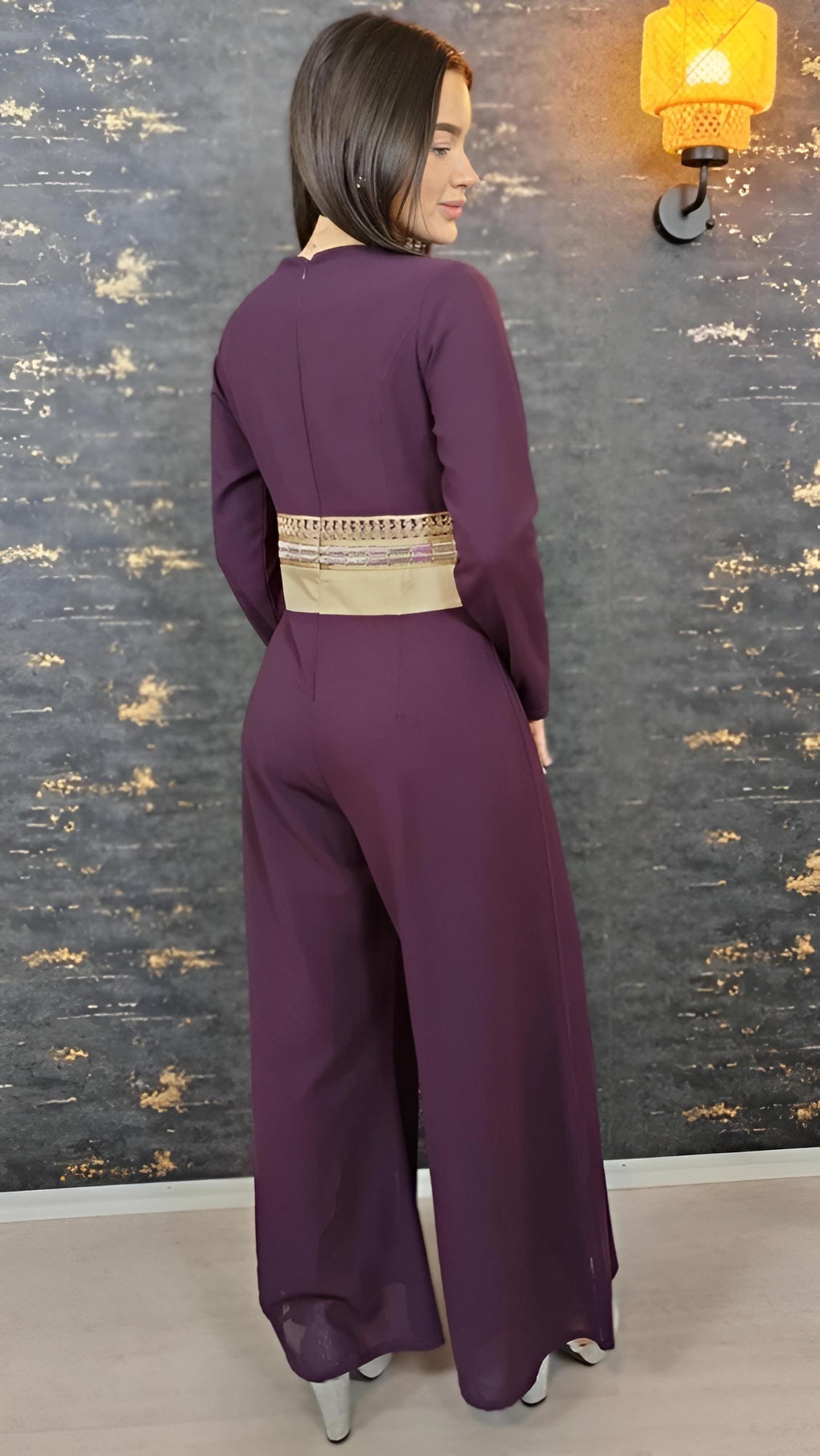 Luxus Overall Dubai, Aubergine, Hosenanzug, Jumpsuit, Kaftan, Hennakleid, Kaftan Dress, Kaftan Frauen, Abendkleid, Verlobung, Abschlusskleid __etsy:7683904204