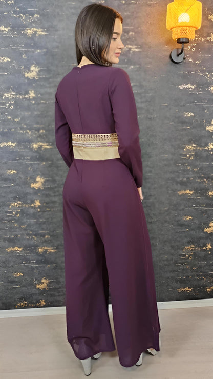 Luxus Overall Dubai, Aubergine, Hosenanzug, Jumpsuit, Kaftan, Hennakleid, Kaftan Dress, Kaftan Frauen, Abendkleid, Verlobung, Abschlusskleid __etsy:7683904204