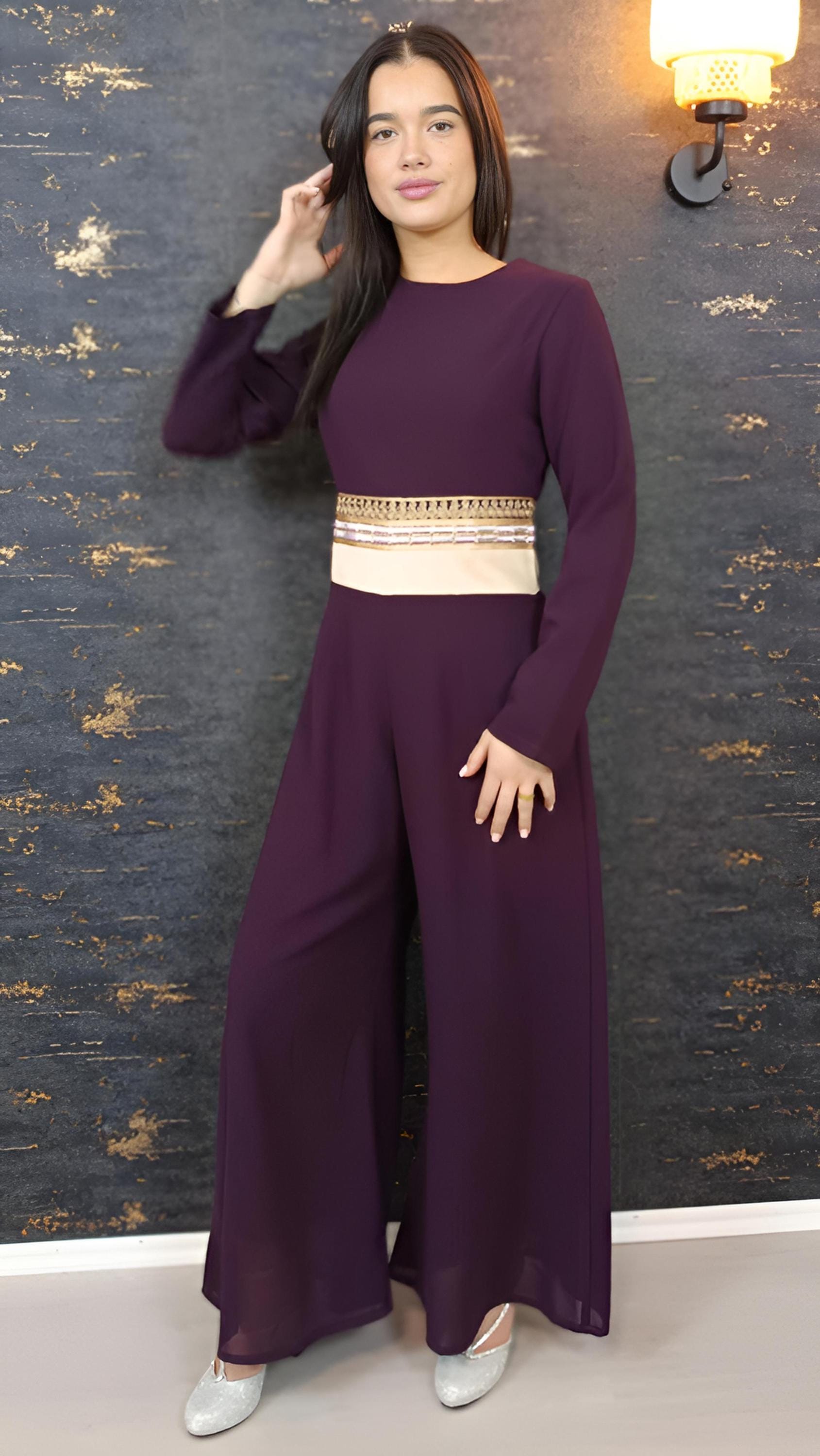 Luxus Overall Dubai, Aubergine, Hosenanzug, Jumpsuit, Kaftan, Hennakleid, Kaftan Dress, Kaftan Frauen, Abendkleid, Verlobung, Abschlusskleid __etsy:7683904224