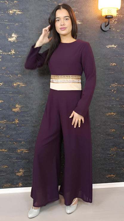 Luxus Overall Dubai, Aubergine, Hosenanzug, Jumpsuit, Kaftan, Hennakleid, Kaftan Dress, Kaftan Frauen, Abendkleid, Verlobung, Abschlusskleid __etsy:7683904224