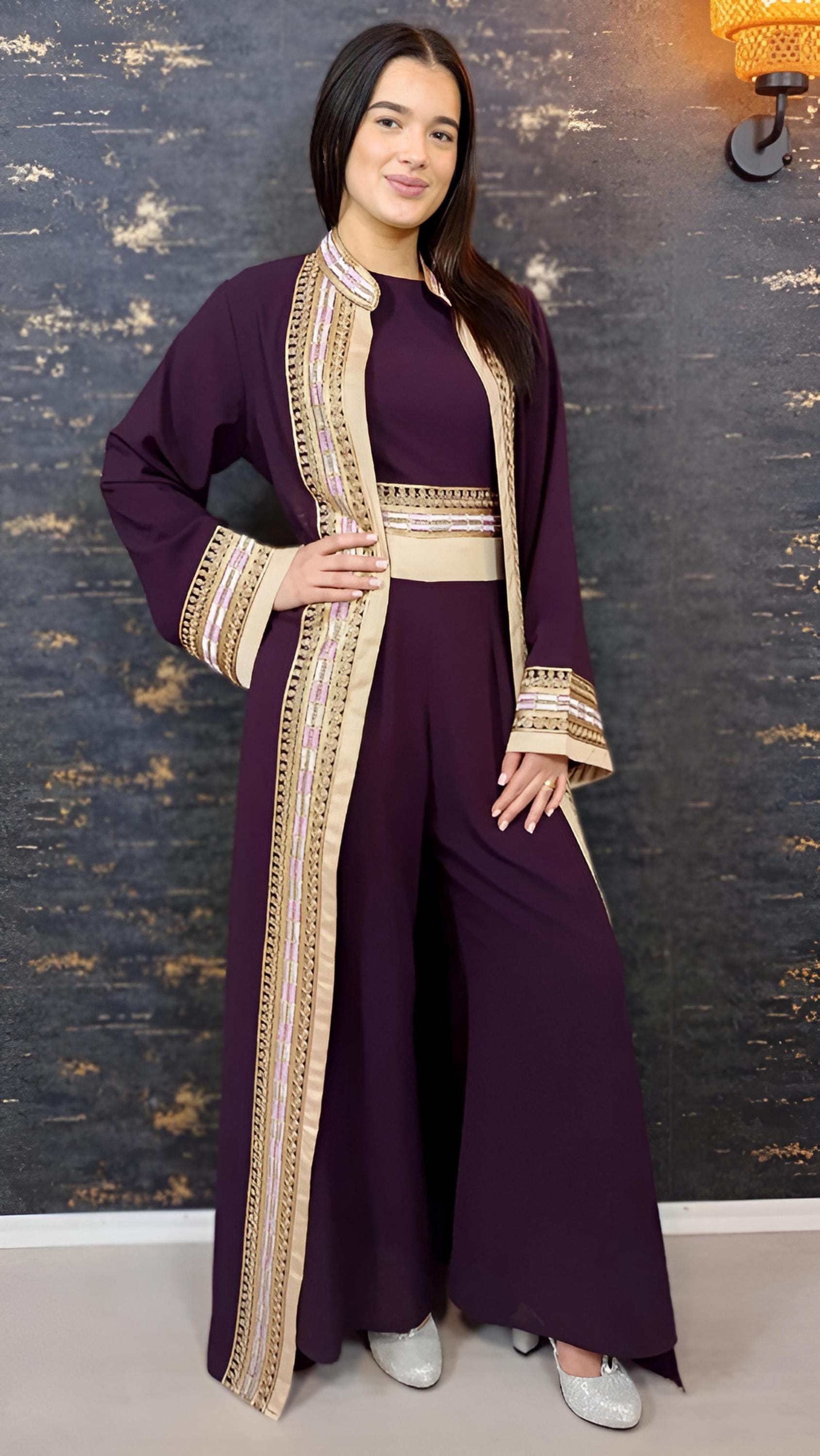 Luxus Overall Dubai, Aubergine, Hosenanzug, Jumpsuit, Kaftan, Hennakleid, Kaftan Dress, Kaftan Frauen, Abendkleid, Verlobung, Abschlusskleid __etsy:7683904250