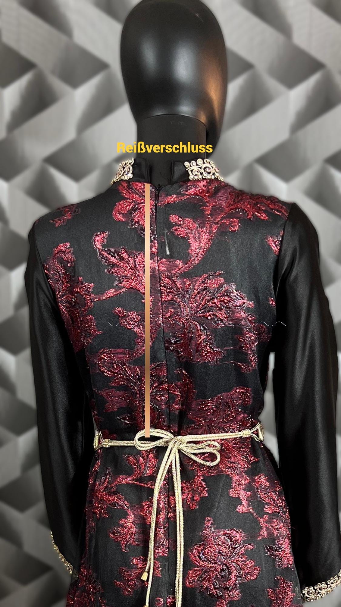Kaftan rote Blume, Kaftan Frauen, Abaya, Abendkleid, Hochzeit, Abschlußkleid, Dubai Kaftan, Takschita, Hennakleid, Festkleid, arab. Kaftan __etsy:7726839705