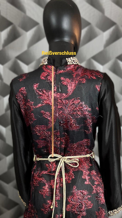 Kaftan rote Blume, Kaftan Frauen, Abaya, Abendkleid, Hochzeit, Abschlußkleid, Dubai Kaftan, Takschita, Hennakleid, Festkleid, arab. Kaftan __etsy:7726839705