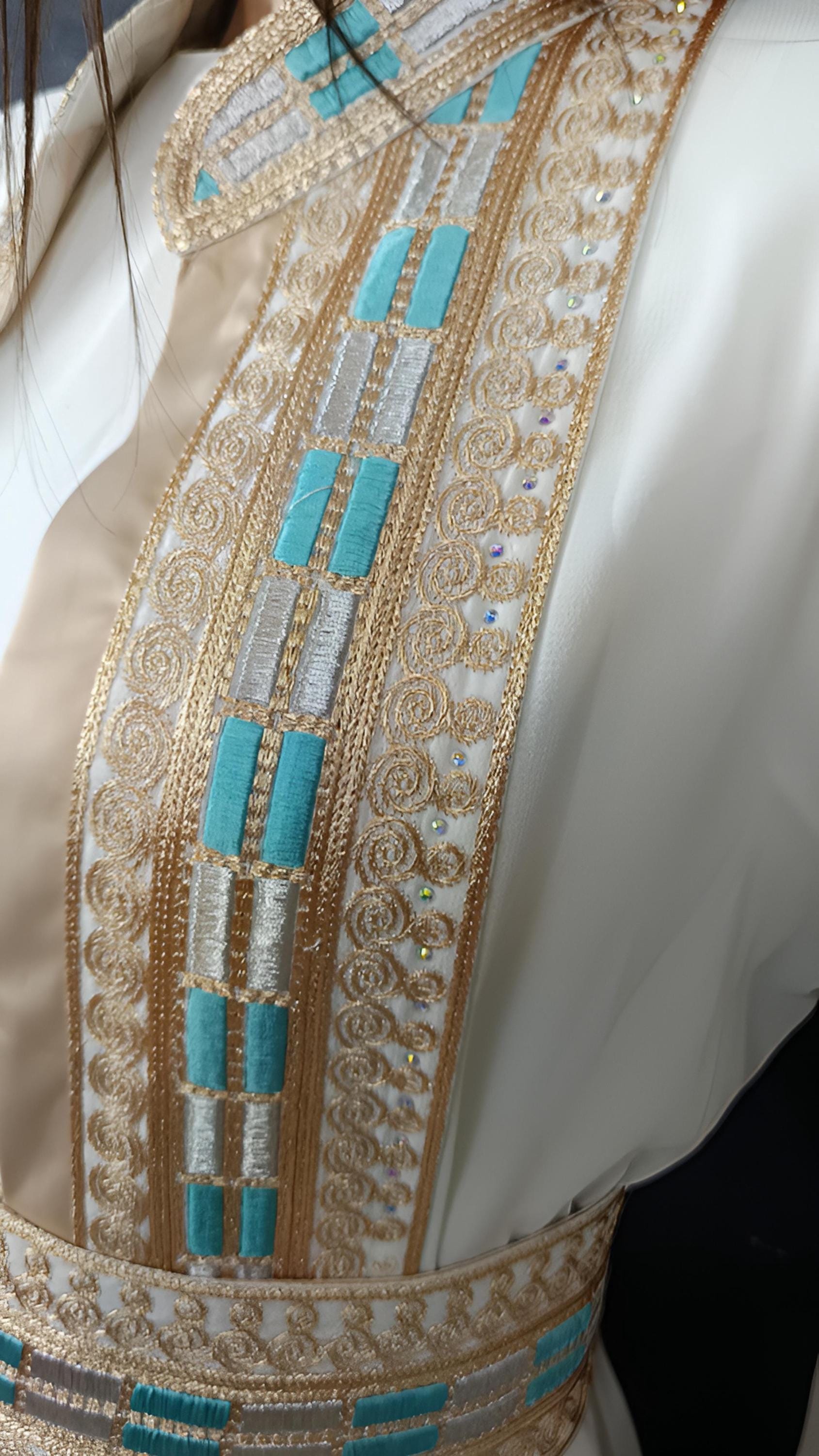 Luxus Overall Dubai, weiß, Hochzeit, Hosenanzug, Jumpsuit, Kaftan, Hennakleid, Kaftan Dress, Kaftan Frauen, Abendkleid, Abschlusskleid __etsy:7731818341