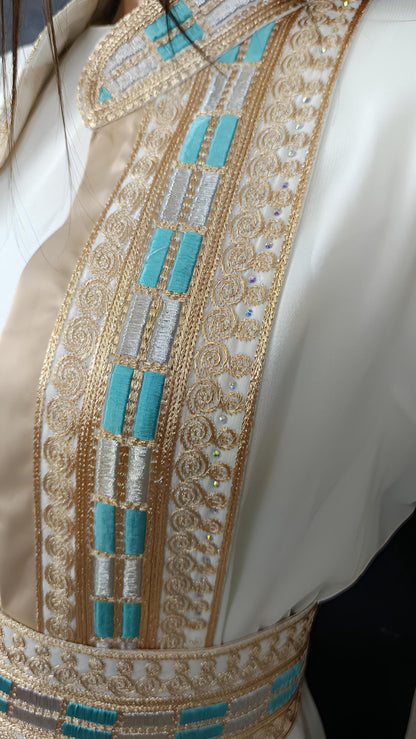 Luxus Overall Dubai, weiß, Hochzeit, Hosenanzug, Jumpsuit, Kaftan, Hennakleid, Kaftan Dress, Kaftan Frauen, Abendkleid, Abschlusskleid __etsy:7731818341