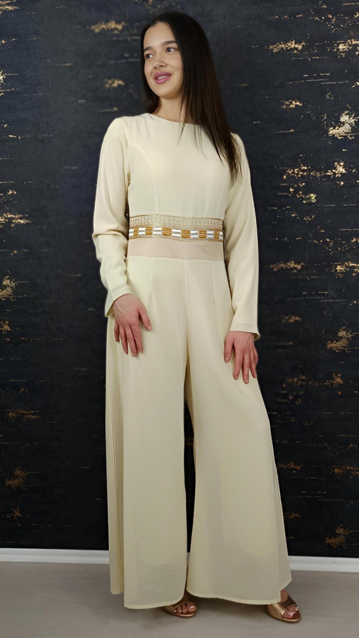 Luxus Overall Dubai, Creme, Hochzeit, Hosenanzug, Jumpsuit, Kaftan, Hennakleid, Kaftan Dress, Kaftan Frauen, Abendkleid, Abschlusskleid __etsy:7731834497