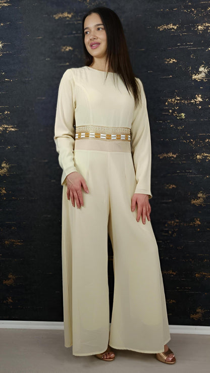 Luxus Overall Dubai, Creme, Hochzeit, Hosenanzug, Jumpsuit, Kaftan, Hennakleid, Kaftan Dress, Kaftan Frauen, Abendkleid, Abschlusskleid __etsy:7731834497