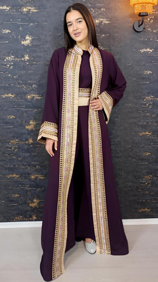 Luxus Overall Dubai, Aubergine, Hosenanzug, Jumpsuit, Kaftan, Hennakleid, Kaftan Dress, Kaftan Frauen, Abendkleid, Verlobung, Abschlusskleid __etsy:7731853845
