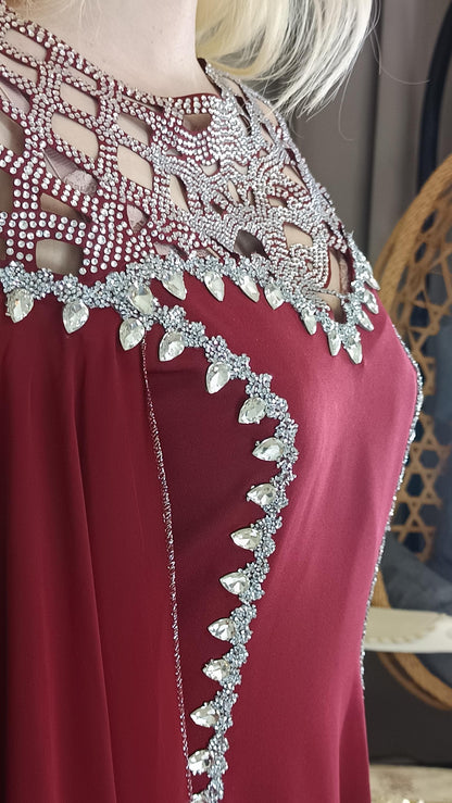 Kleid für Verlobung , Abschlusskleid , Abendkleid , Festliches Kleid ärmellos mit eleganter Schleppe , Ballkleid Damen , Abiball Kleid rot. (etsy image id: 7910811102)
