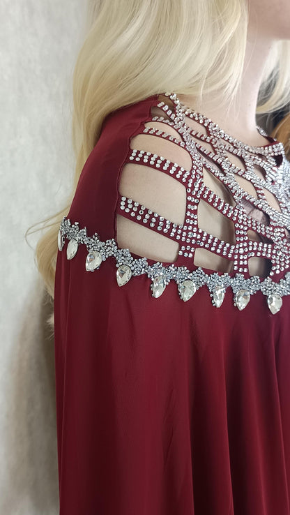 Kleid für Verlobung , Abschlusskleid , Abendkleid , Festliches Kleid ärmellos mit eleganter Schleppe , Ballkleid Damen , Abiball Kleid rot. (etsy image id: 7910811770)