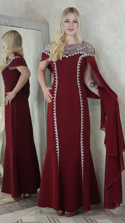 Kleid für Verlobung , Abschlusskleid , Abendkleid , Festliches Kleid ärmellos mit eleganter Schleppe , Ballkleid Damen , Abiball Kleid rot. (etsy image id: 7911392894)