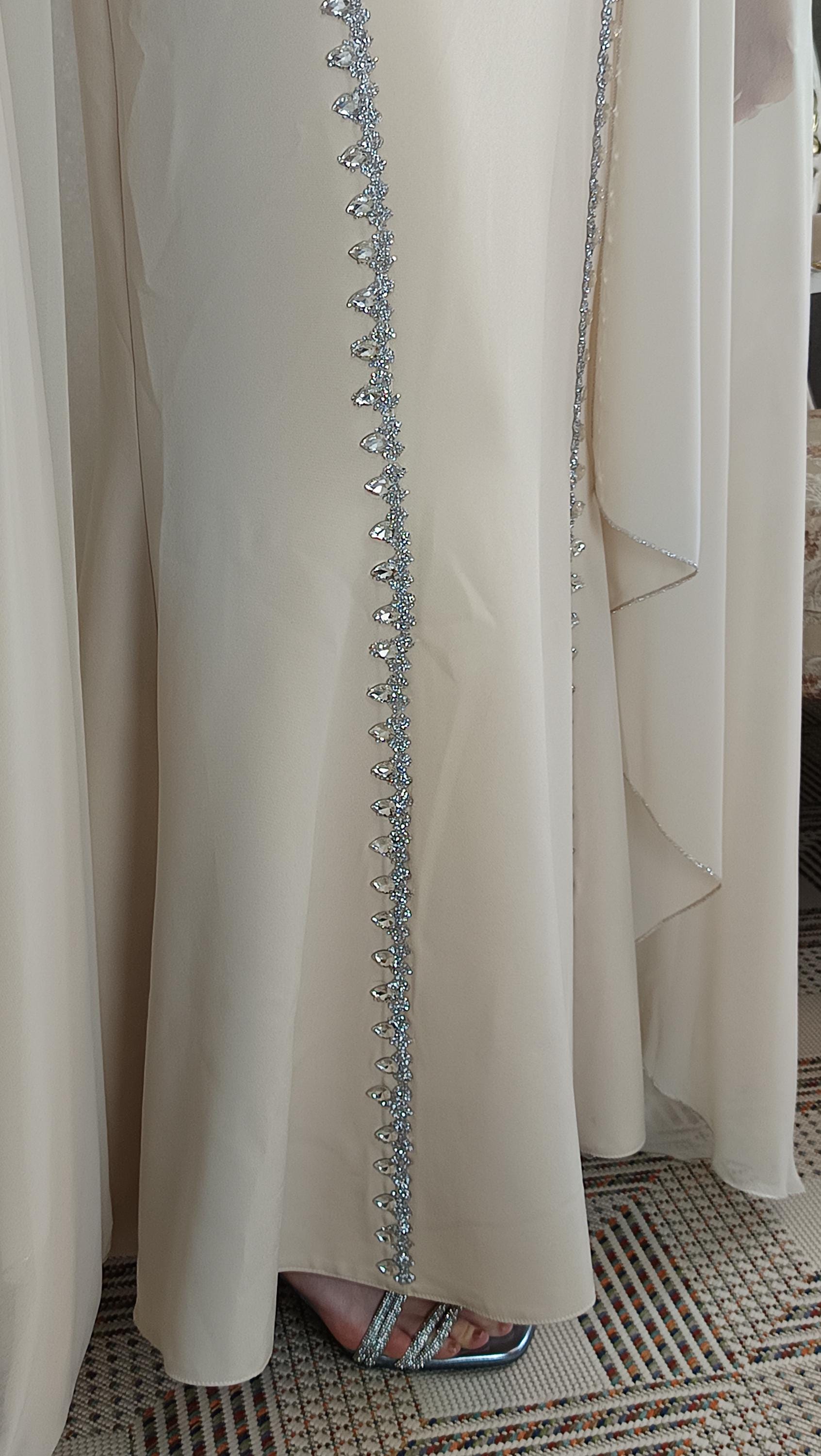 Beiges Abendkleid elegant lang, Chiffon Kleid, Elegant Beige Evening Dress, Long Formal Gown, Prom Dress (etsy image id: 7911567556)