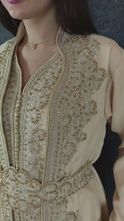 Apricot Kaftan | Frauen Kaftan |(L)| abaya | Arabisches Kleid | marokkanische kaftan | Dubai Kaftan | Takeshita | Henna Kleid | Karakou