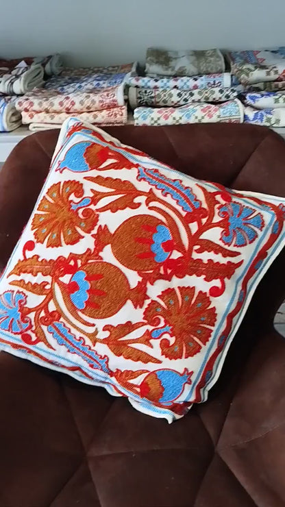 Bestickter Kissenbezug | Kissenbezug 40x40 | Kissenhülle Stickerei | Dekokissen | Boho Kissenbezug bestickt | Moderner Kissenbezug