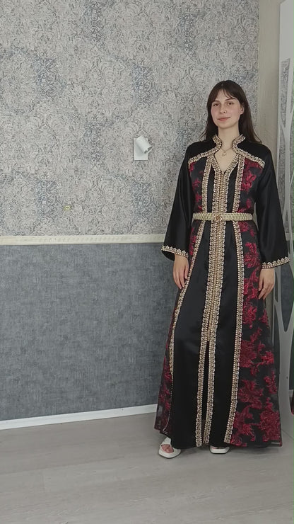 Bestickter Kaftan,Kaftan Frauen,Kaftan,abaya,Abenkleid,Hochzeit,,marokkanische kaftan/Arabisch Kaftan,Dubai Kaftan,takschita,Henna Kleid