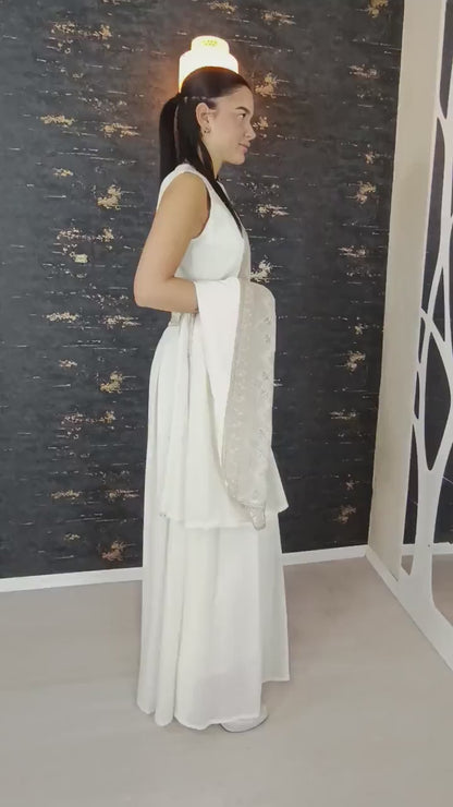 Overall Sindibad Abaya, weiß, Hochzeit, Hosenanzug, Jumpsuit, Dubai Kaftan, Hennakleid, Kaftan Dress, Kaftan Frauen, Abendkleid, Verlobung